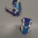 2 x Collision Transforming Dinosaur Car Toy, 2 in 1 Magnetic Cars Transform into Dinosaur Toys for Boys,Girls,Kids,Toddler,Fun Transformation Dino Car Robot Toys Christmas Birthday Gift (Blue)