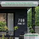 8 x 3 Inch Stainless Steel Metal Floating Address Numbers, Silver Metal House Letters, 304 Stainless Steel House Address Letters and Numbers, Modern Door Number and Letter for Home Hotel Office (G)