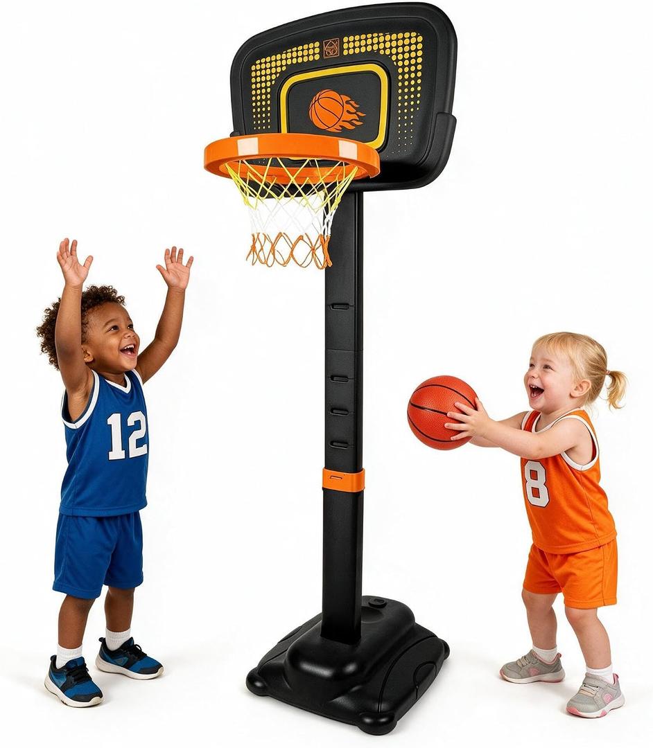Grow’n Up® Basketball Stand, Sturdy & Durable, Kids Shoot Hoops, Basketball Games, Easy Assembly, Adjustable Heights, Ages 1.5+