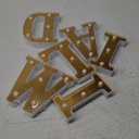 6 Pcs Diwali Light up Letters, 6.3 Inch Diwali Marquee Letters Sign with Gold Finish, Warm White Diwali Letter Lights, Battery Operated Diwali Light Letters Sign for Home Diwali Decorations