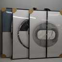 QKF Extra Large Frame Bright Geometry Abstract Canvas Wall Art Modern Home Living Room Bedroom Bathroom Wall Decor Poster & Prints Set of 3 Paintings 24"x 32" (Black Ash, 24" X 32" X 3 pieces)