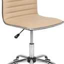 Flash Furniture Alan Low Back Designer Armless Tan Ribbed Swivel Task Office Chair, Set of 1