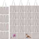 Sadnyy Mini Tote Bag Bulk 8" x 8" Gift Bag Blank Small Canvas Tote Bags Goody Gift Sacks for DIY Crafts Party Favor