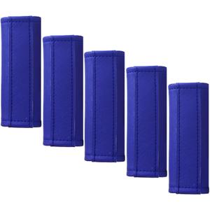 Gowraps Luggage Handle Wrap 5 Pack-Leather Luggage Handle Wraps for Suitcase/Handbag/Duffel Bag/Car Bright Luggage Identfier/Handle Covers/Grips Luggage Accessories for Travel 3.0 (Blue)