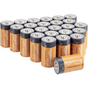 Amazon Basics 96-Count D Cell Alkaline Batteries, 1.5 Volt, 5-Year Shelf Life, Long-Lasting Power, for Household Devices, Clocks, Flashlights, 4 Packs of 24