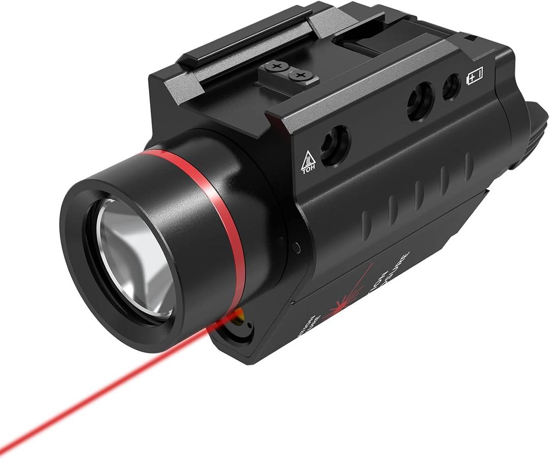 Feyachi Red/Green Laser Flashlight Combo 500 Lumen Tactical Light with Picatinny Rail Mount (Black)