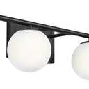 New Bathroom Vanity Light Fixtures Matte Black Milk White Globe Glass Shade 4 Lights Modern Wall Bar Sconce Over Mirror(4 lights-35.43inch)