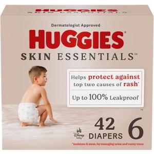 Huggies Size 6 Diapers, Skin Essentials Baby Diapers, Size 6 (35+ lbs), 42 Count
