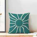 BETGINY Summer Outdoor Pillow Covers 16x16 Inch 2 Pcs,Mustard Yellow Sunshine Boho Decorative Throw Pillows,Sun Rainbow Abstract Farmhouse Decor Pillowcase Linen Cushion Cover for Home Couch Sofa