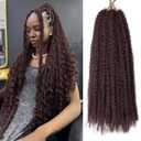 Marley Twist Braiding Hair 18 Inch 8 Packs, Soft Marley Hair for Braiding, Cuban Twist Hair, Afro Kinky Twist Braiding Hair Extensions, Tangle Free Crochet Hair for Black Women (33)