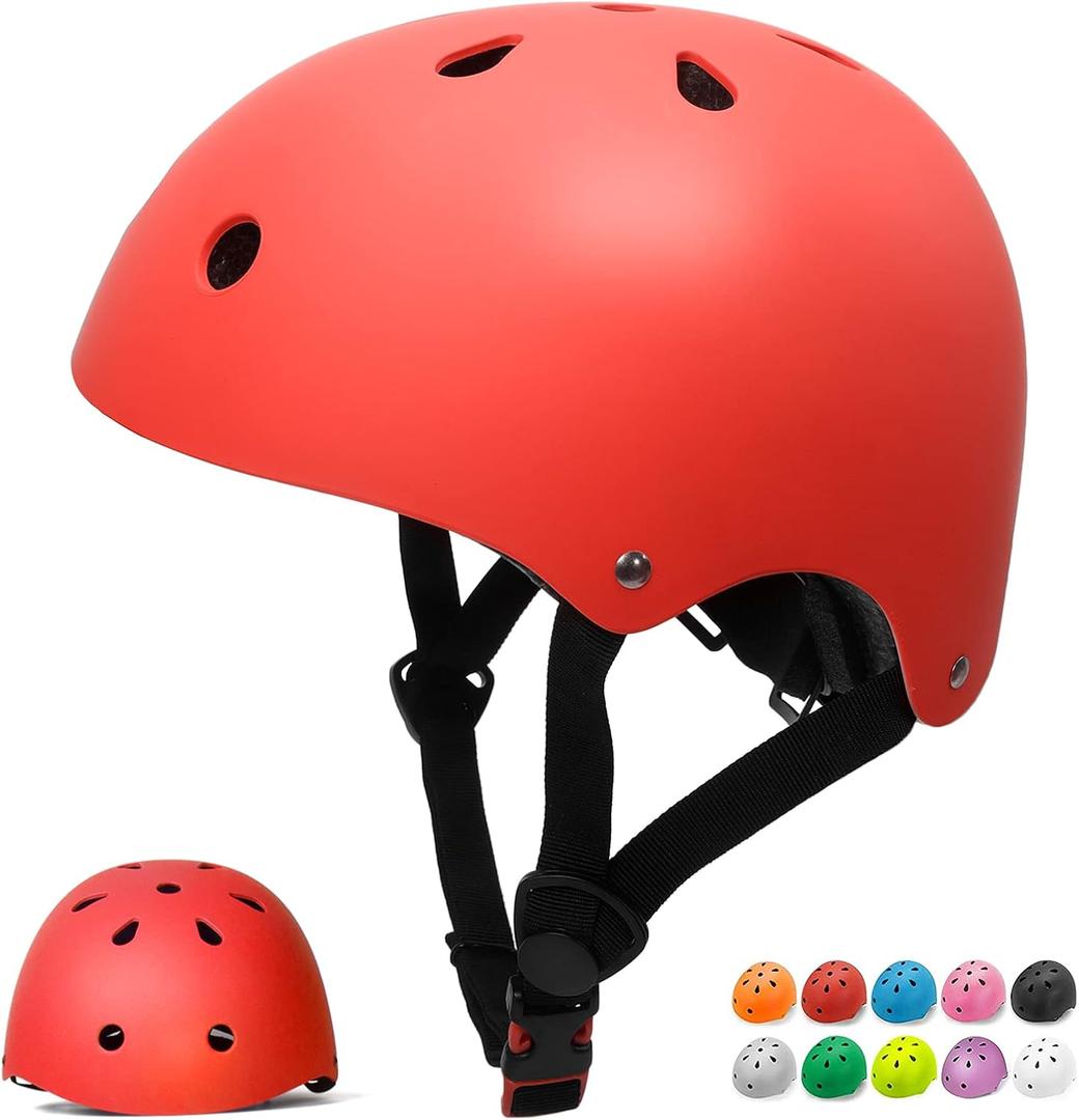 Glaf Toddler Helmet for 2-8 Years Kids Bike Helmets Baby Girls Boys Multi-Sport Adjustable Skateboard Bicycle Helmet Lightweight 4 Sizes for Toddlers (XS: 18.9-19.7 / 48cm-50cm, Red)