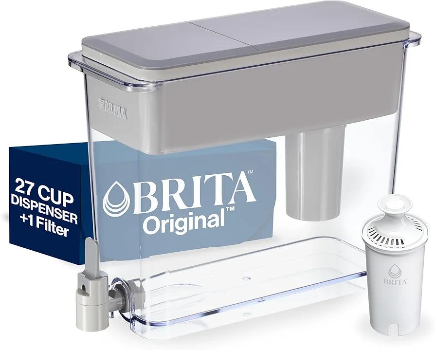 Brita UltraMax Large Water Dispenser With Standard Filter, BPA-Free, Reduces Copper, Cadmium and Mercury Impurities, Lasts 2 Months or 40 Gallons, Includes 1 Filter, Kitchen Accessories, Large 27-Cup Brita UltraMax Large Water Dispenser With Standard Filter, BPA-Free, Reduces Copper, Cadmium and Mercury Impurities, Lasts 2 Months or 40 Gallons, Includes 1 Filter, Kitchen Accessories, Large 27-Cup
