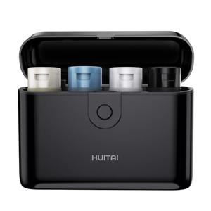 HUITAI Travel Bottles with Case, 4x2oz TSA Approved, Leak-Proof, Press to Unlock, Compact & Portable Travel Toiletries (Black)