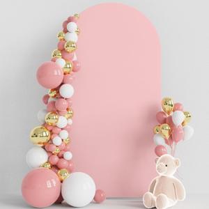 Wokceer 6.6FT Wedding Arch Cover Spandex Fitted Wedding Arch Stand Covers Round Top Blushing Pink Chiara Arch Cover for Birthday Party Ceremony Banquet Decoration