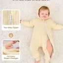 Unnivoll Baby Winter Clothes Cotton Baby Snowsuit for Boys Girls Long Sleeve Onesie Hooded Romper Newborn Jumpsuit Outfits (6-12 Months, Apricot)