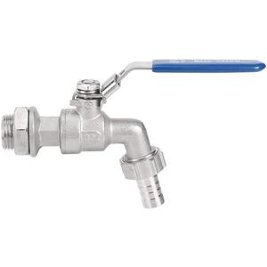 Fdit Stainless Steel Faucet Tap with 1/2 Inch Hose by Valve Weldless Bulkhead, 13mm Barb