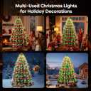 Christmas Tree Lights Red and Green Christmas Lights Outdoor Indoor 280Led 10 Lines with 8 Lighting Modes, Timer and Remote Control, Fairy Lights for Wedding Home Party 4Ft - 7Ft Xmas Tree Decorations