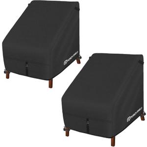 Porch Shield Patio Chair Covers -Waterproof Outdoor Lounge Deep Seat Lawn Chair Cover 2 Pack - 30W x 33D x 34H inch, Black