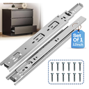 12 Inch Drawer Slides 1 Pairs (2pcs) Side Mount Rails - Heavy Duty Full Extension Ball Bearing – Drawer Slide Glides for Cabinet Kitchen, Dresser Runners - Draw Slides Sliders 100Lb Capacity