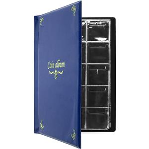 150 Pockets Coin Album, Penny Collecting Book, Souvenir Coins Collection Holder, Ideal for Pressed Pennies Passport, Hobby Coin Collector, Money Specie Display Storage Case (English, Blue)