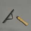 Horse Grooming Tool - Mane and Tail Comb with Wood Handle, Hair Brush, and Leather Cleaning Rake