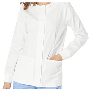 Amazon Essentials Women's Scrub Snap Jacket, Small, 3 Pcs