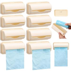 Tioncy 8 Pcs Trash Bags Dispenser Liner Dispenser Plastic Tissue Box Holder Wall Mount Garbage Bag for Kitchen Bathroom Toilet Storage Organization