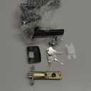 Mega Handles ROBELL Entry Lever, Door Handle, Heavy Duty Square Locking Door Levers Set for Left or Right-Handed Doors - Matte Black (1 Pack)