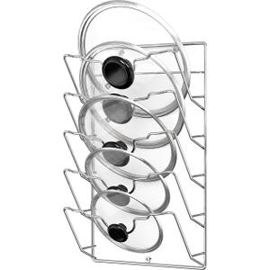 Simple Houseware Wall Door Mounted Pot Lid Rack, Chrome Finish 12 Pack