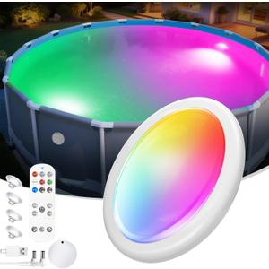 Askyli Pool Lights for Inground Pool, Submersible LED Lights w/Remote, Upgraded IP68 Waterproof Underwater Pool Light, Dynamic Lighting Pools Light for Above Ground Pool Hot Tub Party-1PC