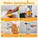 Stainless Steel Manual Citrus Juicer with Stable Countertop Base
