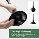 Eyliden Toilet Plunger and Brush Set | 2-in-1 Bathroom Cleaning Tools with Holder | Unclogs Toilets, Deep Cleans Bowls | Compact Caddy Stand | Nylon Bristles, Durable Plastic, Black