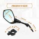 Motorcycle Mirrors Rear View Side Mirror, Convex Handlebar Rear View Side Mirror with M8 M10 Bolt Compatible with Scooter, ATV, Dirt Bike, Cruiser, Snowmobile and More