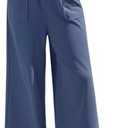 grewley Womens Wide Leg Pants Baggy Palazzo Pants Casual Loose Drawstring Elastic Waisted Lounge Trousers with Pockets, S