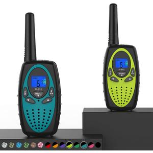 Topsung Walkie Talkies Long Range, M880 FRS Two Way Radio for Adults with LCD Screen/Resistance Wakie-Talkies with Noise Cancelling for Men Women Outdoor Adventures Cruise Ship (Blue and YellowGreen)