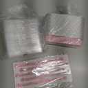 Mini Loaf Baking Pans with Lids and Spoons (50 Pack, 6.8oz) Rectangle Aluminum Foil Baking Pans Tins Containers - Cupcake Containers Wrappers Cheesecake Creme Brulee Ramekins (Pink)