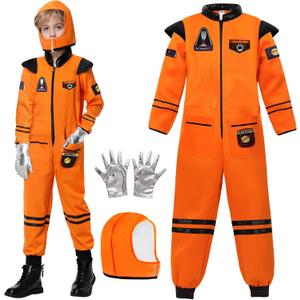 NASA Astronaut Costume for Kids: America Spacesuit Space Jumpsuit Outfit Halloween Dress Up Cosply (130(8-10 years))