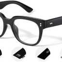 CGID Oversized Clear Lens Fake Glasses Women Men,100% UV400 Protection,Thick Big Square Frame Fashion Eyeglasses