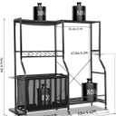 EXTCCT Garage Sports Equipment Organizer with Wheels - Golf Bag Storage Rack and Ball Storage Bins, Heavy Duty Rolling Garage Organizer System with Basket and Hooks for Indoor (Black-Large)