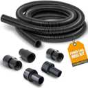 POWERTEC 70347 10 Ft. Dust Collection Hose Kit with 5 Fittings for Woodworking Power Tools Home and Wet/Dry Shop Vacuums