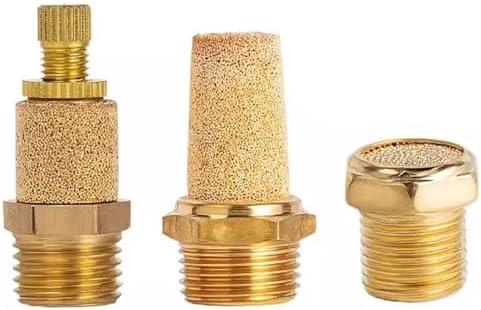 Pneumatic Brass Exhaust Muffler Silencer 1/8 1/4 3/8 1/2 Inch Male Thread for Air Noise Adjustable Long Short BSL