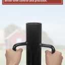 Fence Post Driver, Heavy Duty T Post Driver with Handles, Time Saving and Heavy Duty Black Pole Driver, Black, 12lb