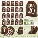 Woodamore Wedding Table Numbers 1-20, Wood Table Numbers For Wedding Reception 1-20, Restaurant Tables Number Signs With Stands, Wooden Tables Markers For Event, Party, Centerpiece