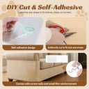 3 Pack Total 118.1"x15.8" Cat Scratch Couch Furniture Protector, Trimmable Super Self-Adhesive Anti Cat Scratching Pad, DIY Climb Cat Scratcher Mat Protector for Sofa and Covering Cat Tower (Khaki)