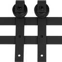 Amazon Basics J Shape Sliding Barn Door Hardware Kit, 6.6 Foot, Black
