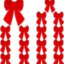 KIMOBER 16PCS Small Red Velvet Christmas Bows,5 X 7 Inches Christmas Wreath Bows for Xmas Tree Garland Party Decoration