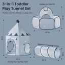 Tiny Land 3-in-1 Baby Tunnel for Toddlers with Ball Pit & Play Tent, Pop Up Crawl Tunnel for Kids, Indoor/Outdoor Play Tunnel, Foldable Baby Crawling Tunnel Toy (Blue)