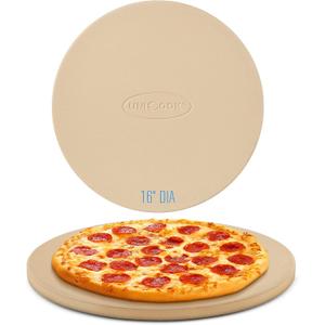 Unicook 16 Inch Round Pizza Stone, Heavy Duty Cordierite Bread Baking Stone for Oven and Grill, Thermal Shock Resistant, Ideal for Baking Crisp Crust Pizza, Bread and More, Includes Scraper