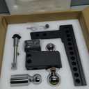 VNN Adjustable Drop Hitch, Dual-Ball(2'', 2-5/ 16'') Adjustable Hitch, Fits 2-Inch Receiver, 10 Inch Drop Hitch, 15, 000 LBS GTW-Truck Trailer Hitch, Heavy Duty Solid Ball Mount, Black, VN0014