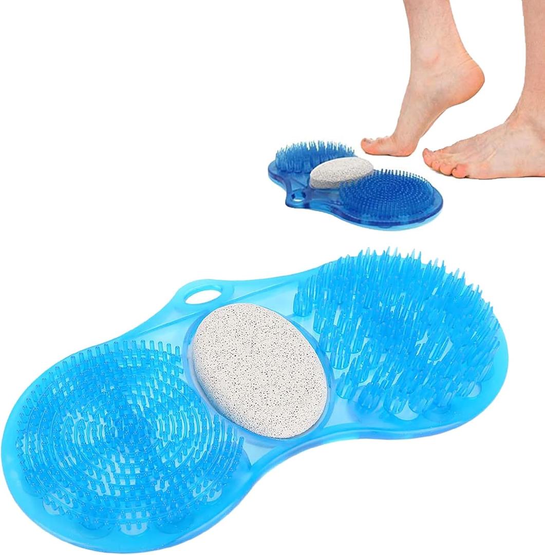 TARSHYRY Foot Scrubber Mat for Shower - Foot Cleaner & Shower Foot Massager Foot Care Pumice Stone for Men & Women to Calluses Dead Skin - Non Slip Suction Shower Accessories
